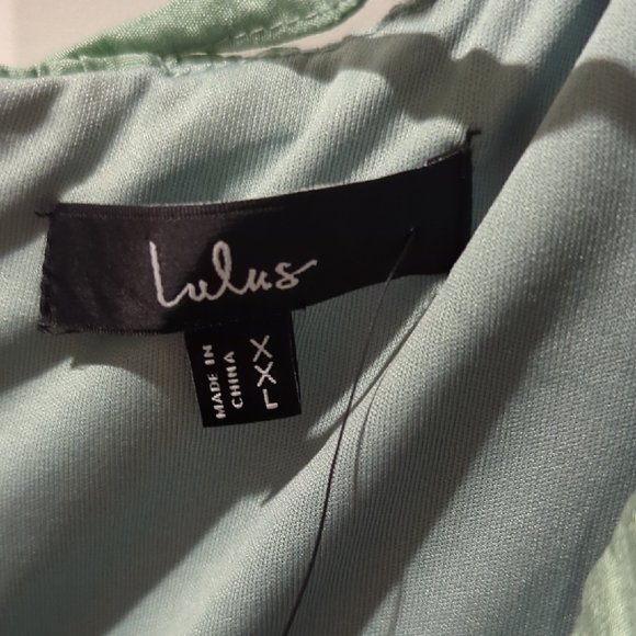 NWT Lulu's Mint Green Puff Sleeve Dress - Picture 2 of 8